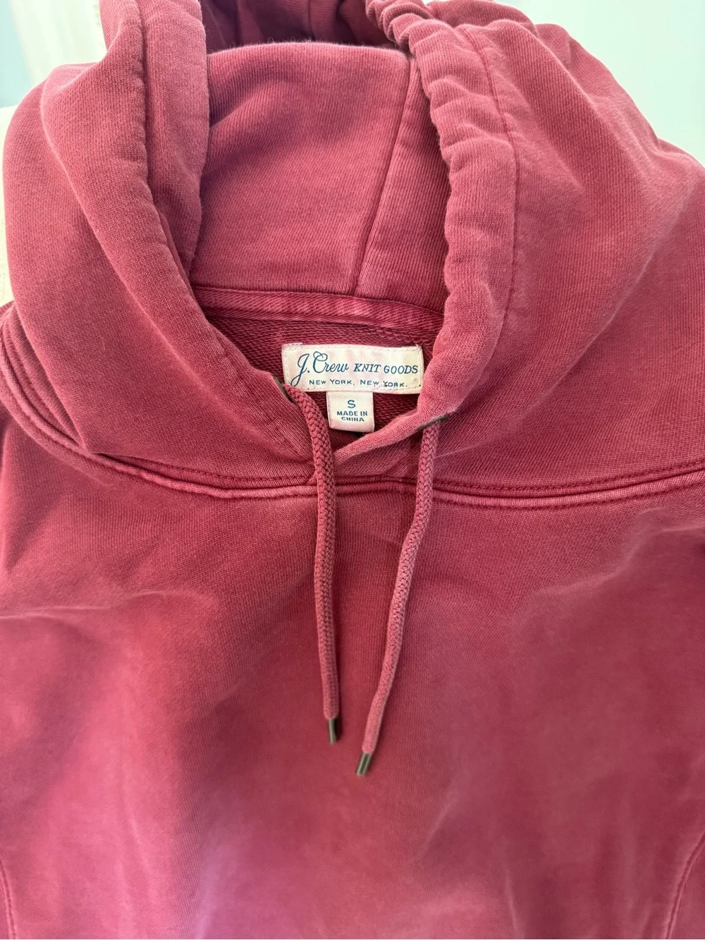 J. Crew Men's Hooded Pullover Sweatshirt - Dark Red